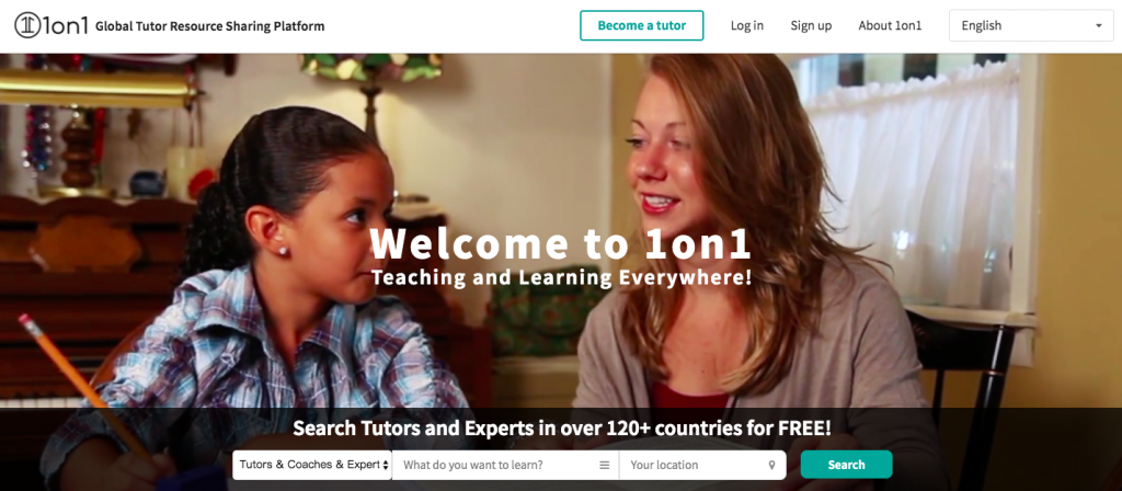 1on1-home-page-screenshot-tutor-website