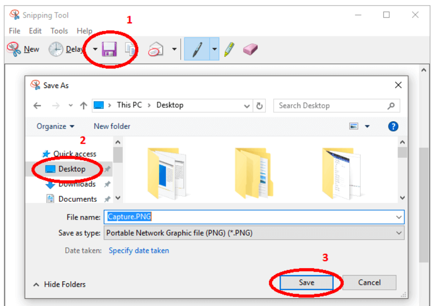 how-to-take-a screenshot-on-Windows-step-third-Snipping-tool-save